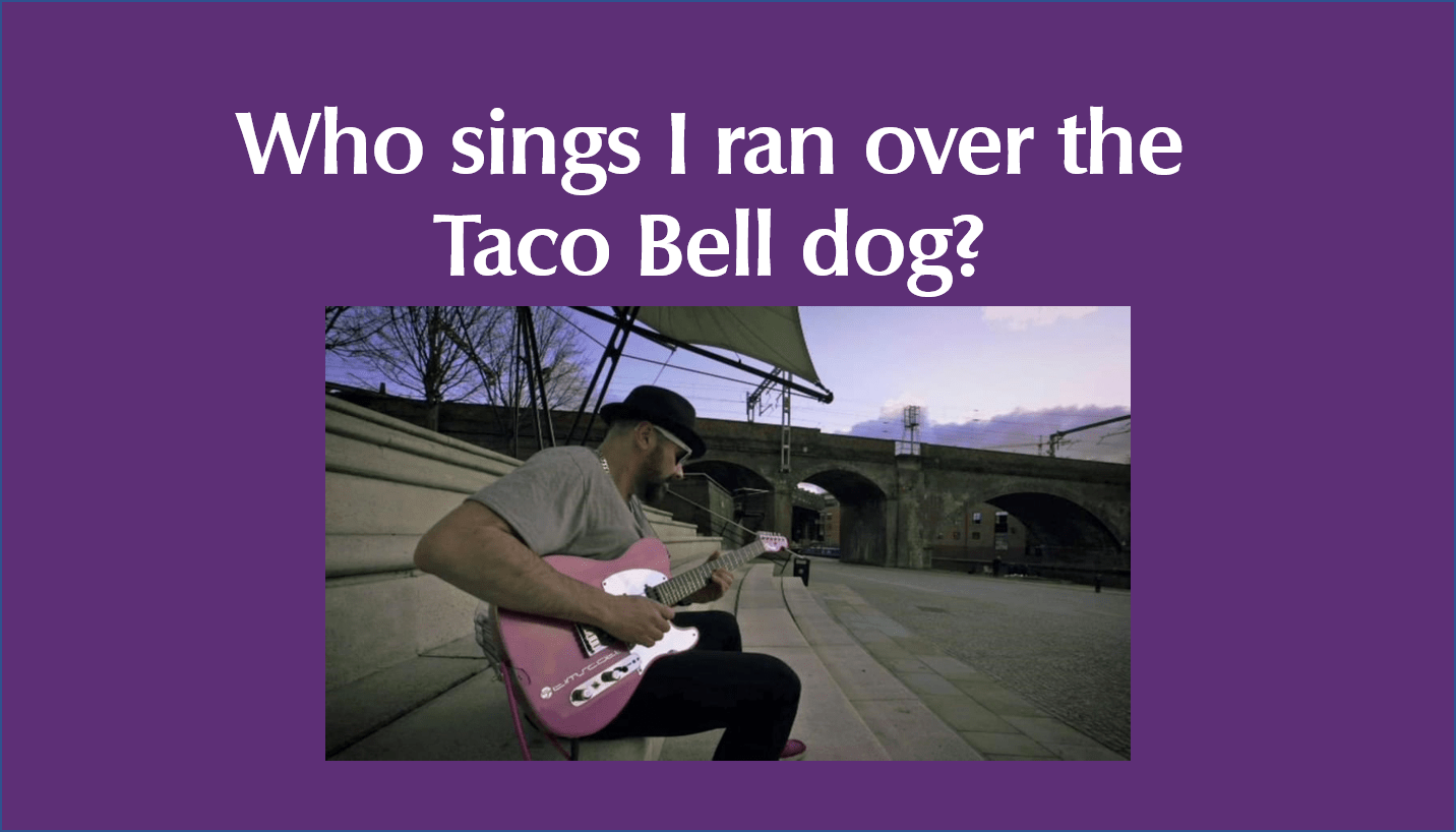 Who sings I ran over the Taco Bell dog?
